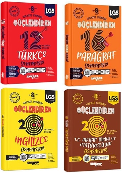 8.Sınıf Inkılap + Türkçe + Ingilizce + Paragraf Deneme Seti 4 Kitap 2023