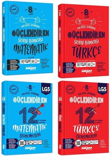 8.Sınıf Matematik + Türkçe Güçlendiren Soru + Deneme Seti 4 Kitap 2023