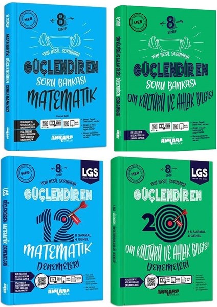 8.Sınıf Matematik + Din Kültürü Kültürü Güçlendiren Soru + Deneme Seti 4 Kitap 2023