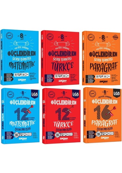 8.Sınıf Matematik + Türkçe + Paragraf Güçlendiren Soru + Deneme Seti 6 Kitap 2023