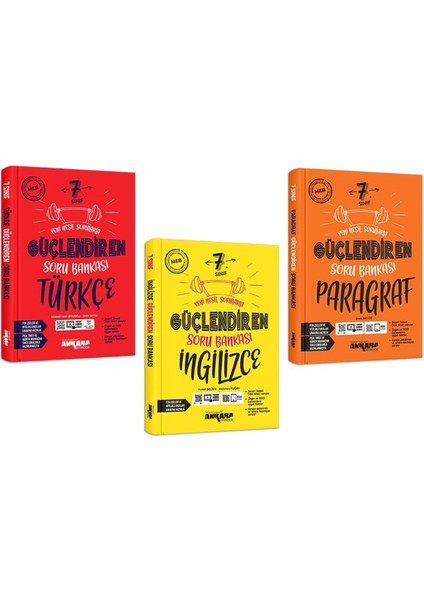 7.Sınıf Türkçe + Paragraf + Ingilizce Güçlendiren Soru Seti 3 Kitap 2023
