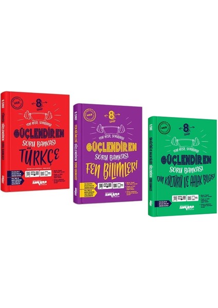 8.Sınıf Türkçe + Fen + Din Kültürü Güçlendiren Soru Seti 3 Kitap 2023