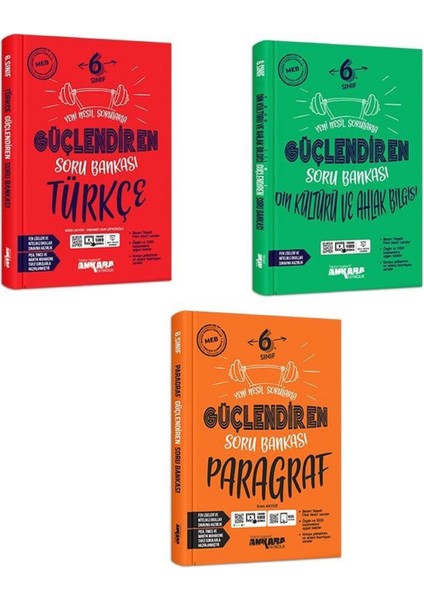6.Sınıf Türkçe + Paragraf + Din Kültürü Güçlendiren Soru Seti 3 Kitap 2023