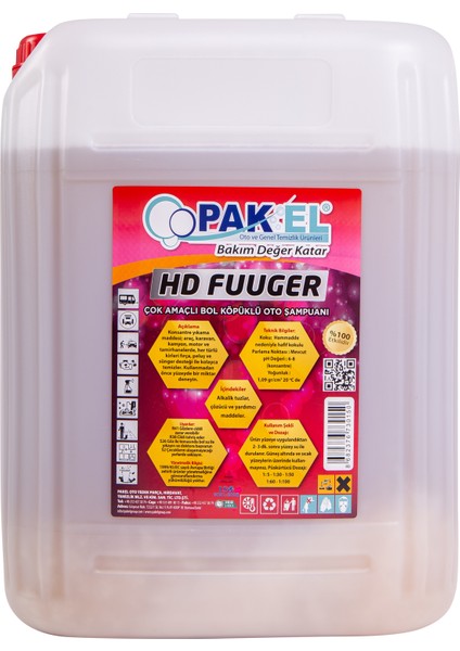 HD Fuuger 20 Kg - Bol Köpüklü Cilalı Oto Şampuanı - 2'li Paket