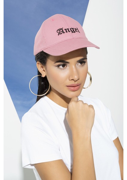 Angel Nakışlı Siperli Beyzbol Pembe Şapka S27111