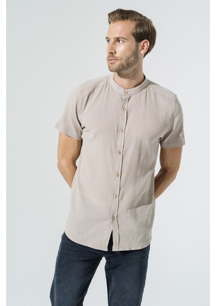 Organik Hakim Yaka Tam Pat Kısakol Taş Gömlek S27048 indirimleri