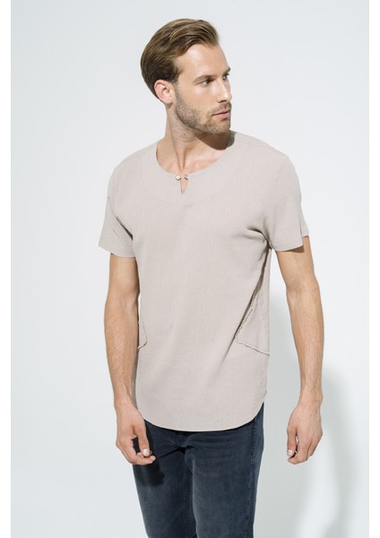 Organik Tek Düğme Kısakol Taş Gömlek S27059 fiyatları