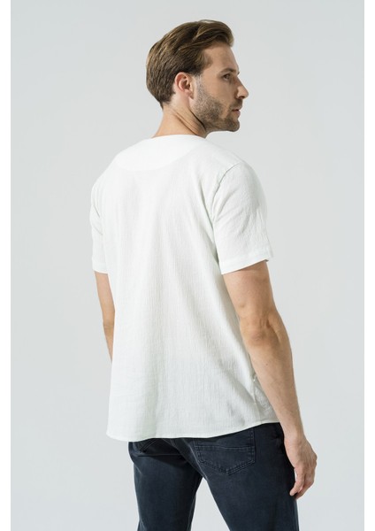 Organik Tek Düğme Kısakol Yeşil Gömlek S27060 fırsatları