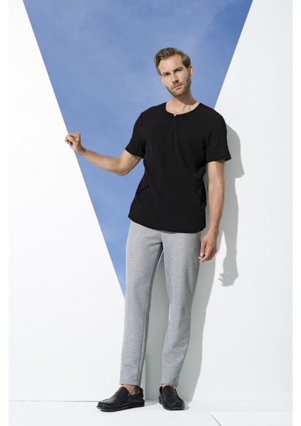 Organik Tek Düğme Kısakol Siyah Gömlek S27061 modelleri