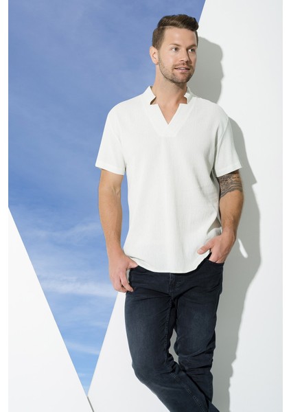 Organik Yıldız Yaka Yeşil Gömlek S27067