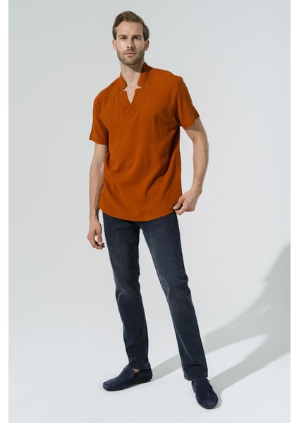 Organik Yıldız Yaka Kiemit Gömlek S27069