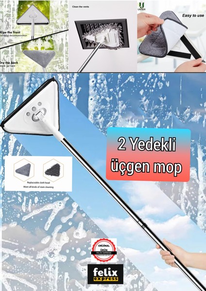 Üçgen Pas Pas Mop Cam Fayans Temizleme