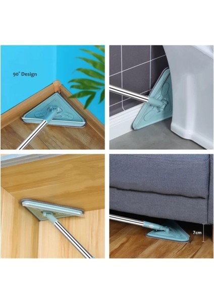 360 Derece Dönebilen Çok Fonksiyonlu Üçgen Mop Köşe Kenar Temizleyici Glass Cleaning Kit fiyatları