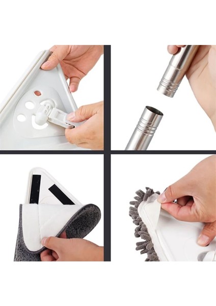 Üçgen Mop Cam Duvar Tavan Fayans Parke Temizleyici Teleskopik Sap Vileda Tablet Mop Köşe Temizleyici modelleri