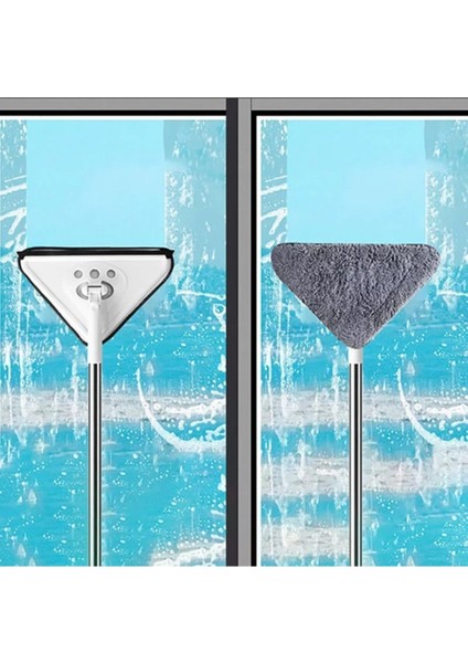 Üçgen Mop Cam Duvar Tavan Fayans Parke Temizleyici Teleskopik Sap Vileda Tablet Mop Köşe Temizleyici fırsatları