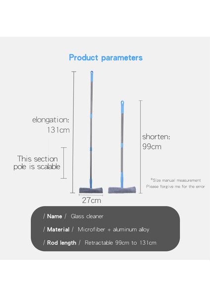 Teleskopik Yüksek Doğruluk Temizlik Pencere Sileceği Çift Taraflı Cam T fırsatları