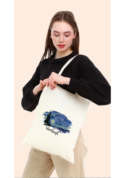 New Van Gogh Baskılı Hambez Çanta