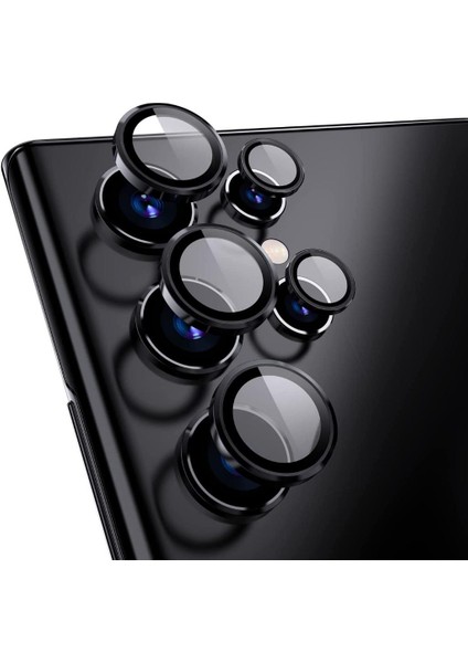 Samsung Galaxy S22 Ultra Mercek Lens Kamera Koruyucu Siyah