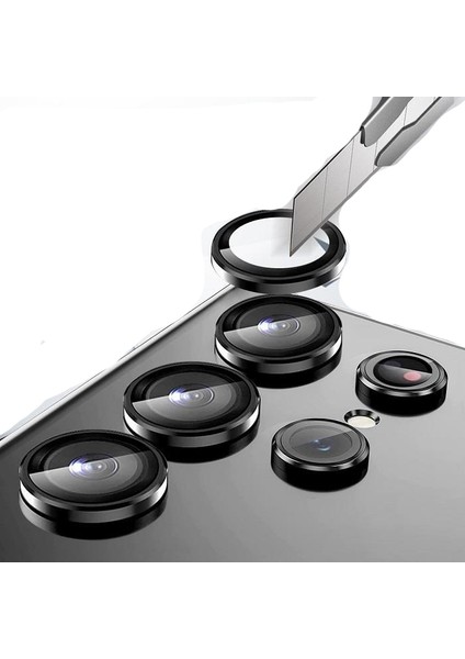 Samsung Galaxy S22 Ultra Mercek Lens Kamera Koruyucu Siyah fırsatları