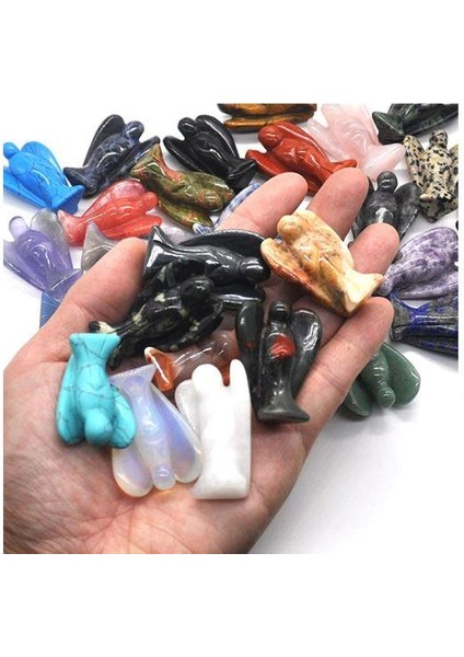 3.5 cm Mini Melek Heykel Doğal Değerli Taş Oyma Cep Koruyucu Şifa Taşı Şanslı fiyatları
