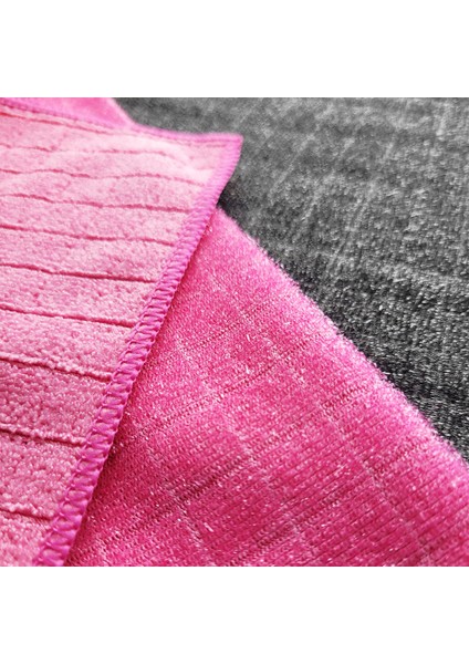 Hobee 2'li Kareli Simli Ovma Bezi 40X40 cm Pembe/gri