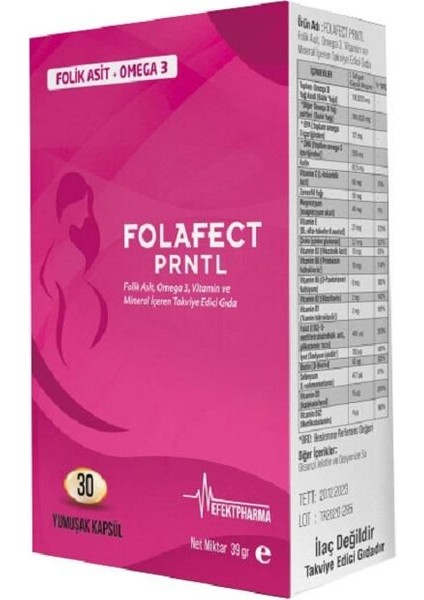 Folafect Prntl Folik Asit Omega 3 Içerikli 30 Yumuşak Kapsül