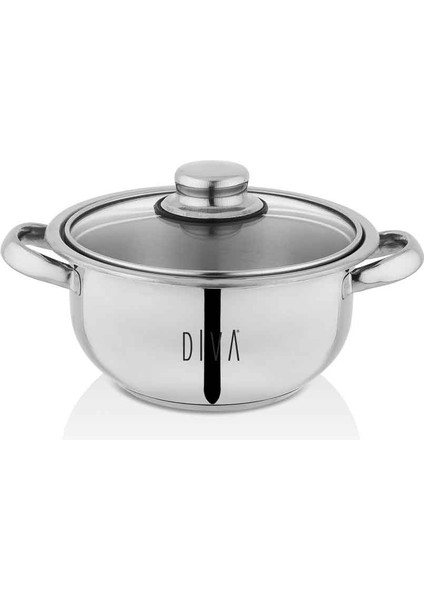 Diva Vento Çelik Tencere Seti-10 Parça-Inox