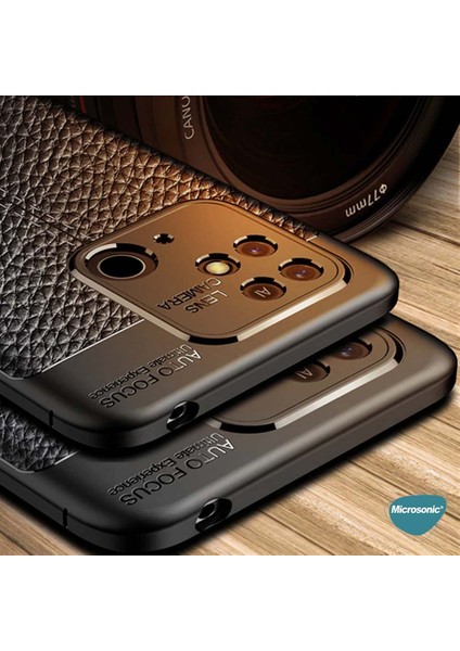Xiaomi Poco C40 Kılıf Deri Dokulu Silikon Lacivert