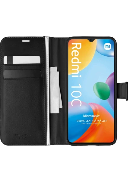 Xiaomi Poco C40 Kılıf Delux Leather Wallet Siyah