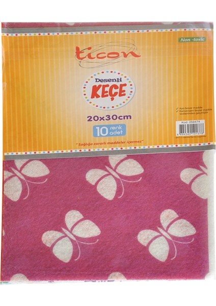 Desenli Keçe 20X30CM 10 Renk