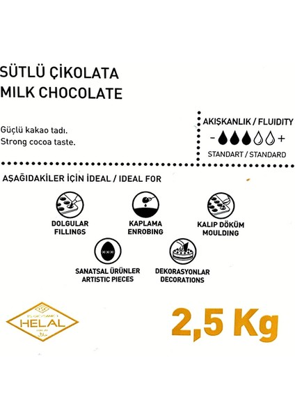 Sütlü Kuvertür Blok Çikolata (2,5 Kg)