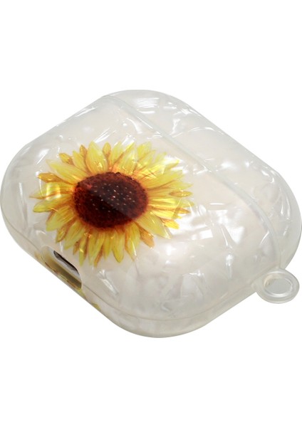 Boyalı Kabuk Doku Kablosuz Kulaklık Kılıfı Airpods 3 (Mavi Altın Mermer) Için Kanca ile (Yurt Dışından) fırsatları