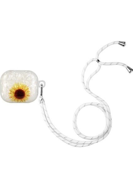 Airpods Için 3 Boyalı Kabuk Doku Kravisli Kablosuz Kulaklık Kılıfı (Mavi Altın Mermer) (Yurt Dışından)