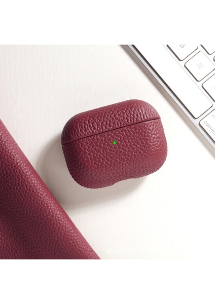 Airpods 3 (Açık Pembe) Için Her Şey Dahil Lychee Tahıl Cowhide Kulaklık Kasası (Yurt Dışından)