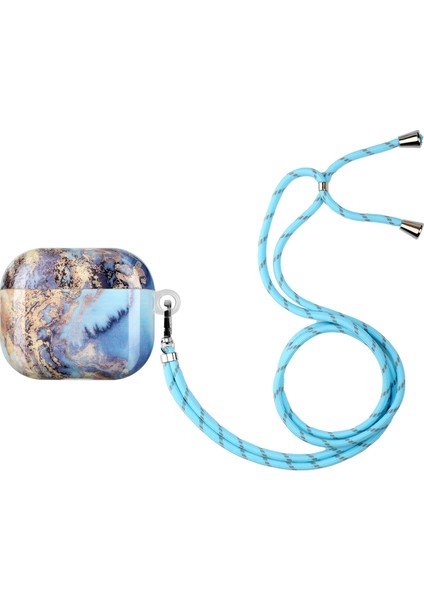 Airpods 3 (Snow Mountain Wolf) Için Boyalı Plastik Uzun Kordon Kablosuz Kulaklık Koruyucu Kasa (Yurt Dışından)