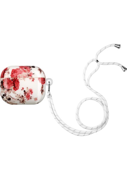 Airpods 3 (Snow Mountain Wolf) Için Boyalı Plastik Uzun Kordon Kablosuz Kulaklık Koruyucu Kasa (Yurt Dışından)