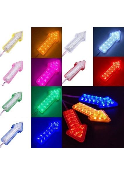 Ok Şeklinde LED Flaşör (Çakar) Devreli 2 Adet Set – 12V – 2x 18 LED