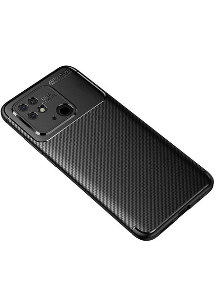 Xiaomi Poco C40 Kılıf Rugged Armor Karbon Desenli Lüx Negro Silikon Arka Kapak Lacivert