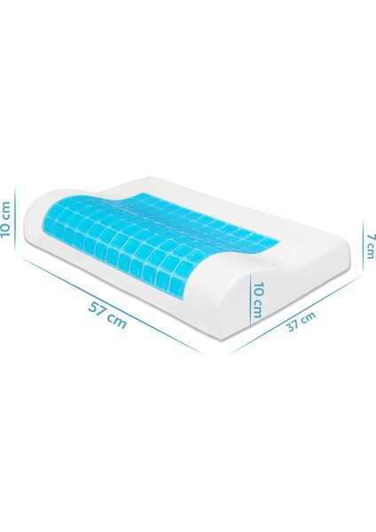 Terletmeyen Ortopedik Boyun Destekli Yastık Serinleten Visco Yastık Jelli Yastık