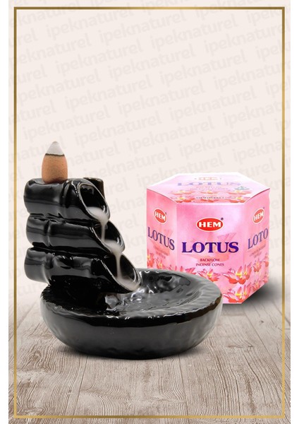 Ipek Naturel Geri Akış Şelale Tütsülük ve Lotus Konik Tütsü 40 Adet