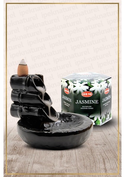 Ipek Naturel Geri Akış Şelale Tütsülük ve Jasmine Konik Tütsü 40 Adet