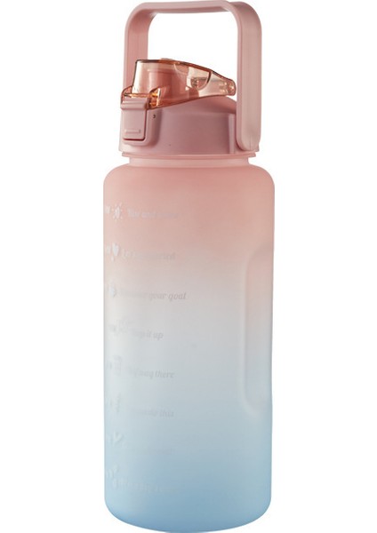 2000ML Zaman Işaretli Su Şişesi - Mavi (Yurt Dışından)