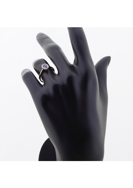 0.44 Karat Oval Safir 0.12 Karat Pırlanta Yüzük fiyatları