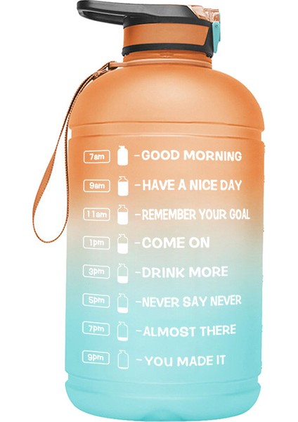 3780ML Büyük Motivasyonel Sızdırmaz Bpa Spor Su Şişesi - Yeşil (Yurt Dışından)