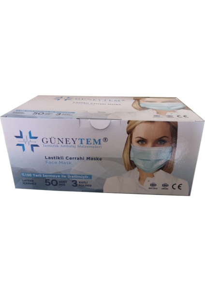 3 Katlı Yumuşak Telli Maske 50'Li Kutu