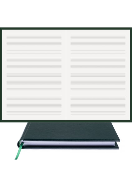 Bi Defter Müzik Nota Defteri (Anahtarsız) El Dikişi, (Iplik Dikiş) Termo Deri (A/4)