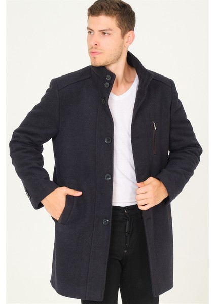 PLT8386 Dewberry Erkek Palto-Diagonal Koyu Lacivert modelleri