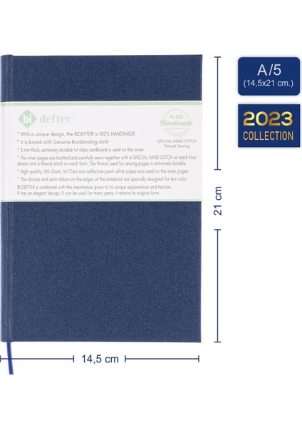 Bi Defter Müzik Nota Defteri (Sol Anahtarlı Kesik Çizgi) El Dikişi, Gerçek Cilt Bezi A/5 fiyatları
