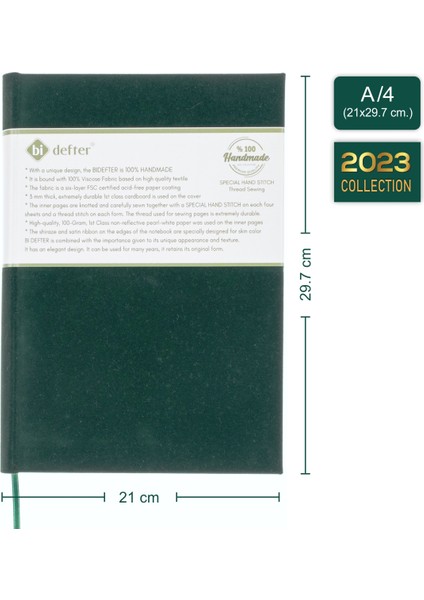 Bi Defter Piyano Nota Defteri (Sol Fa Anahtarlı Kesik Çizgi) El Dikişi, Kumaş Ciltleme (A/4)
