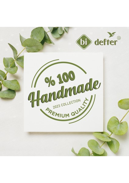 Bi Defter Piyano Nota Defteri (Sol Fa Anahtarlı Kesik Çizgi) El Dikişi, Kumaş Ciltleme (A/4)